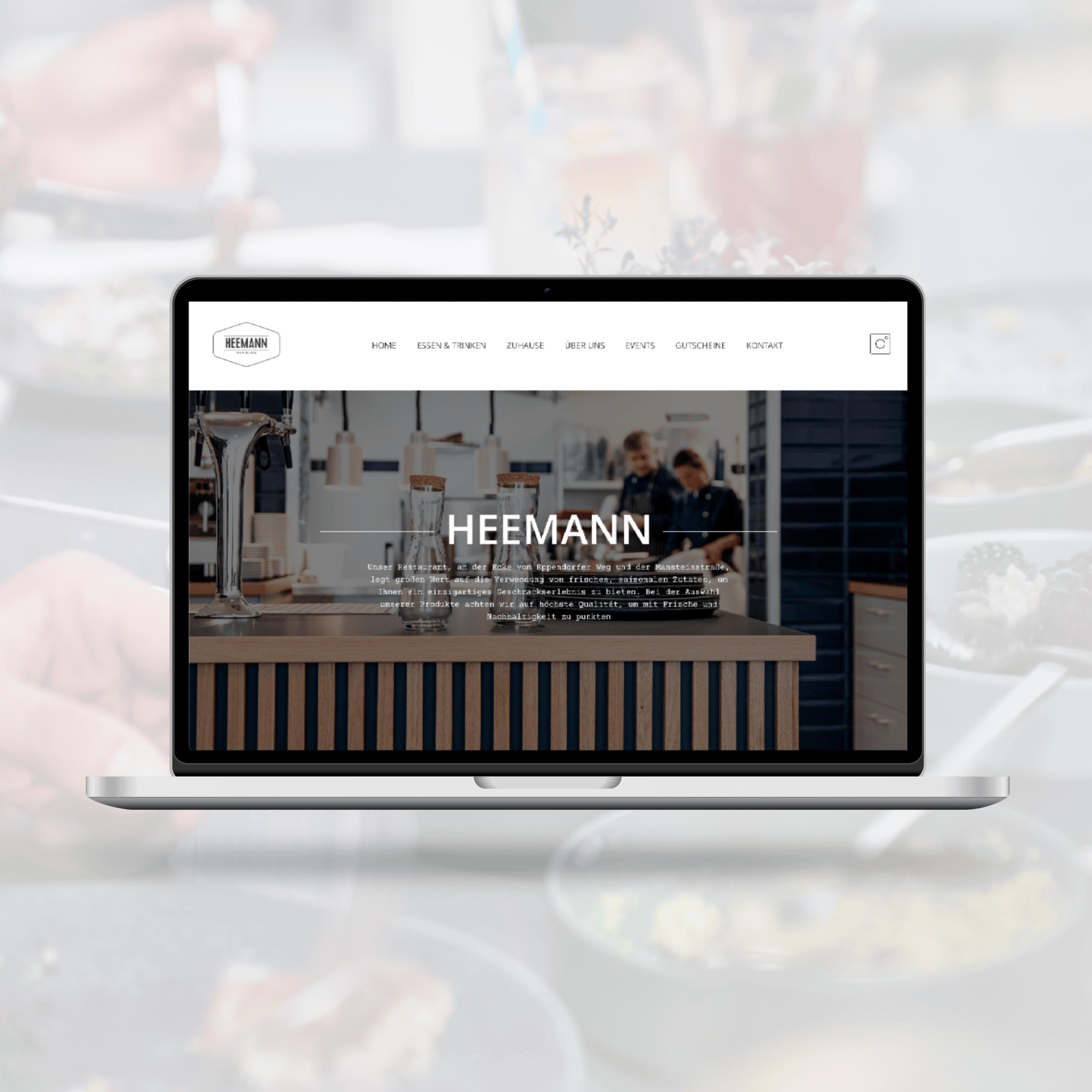 Zu sehen ist ein Teil der Website von dem Restaurant Heemann