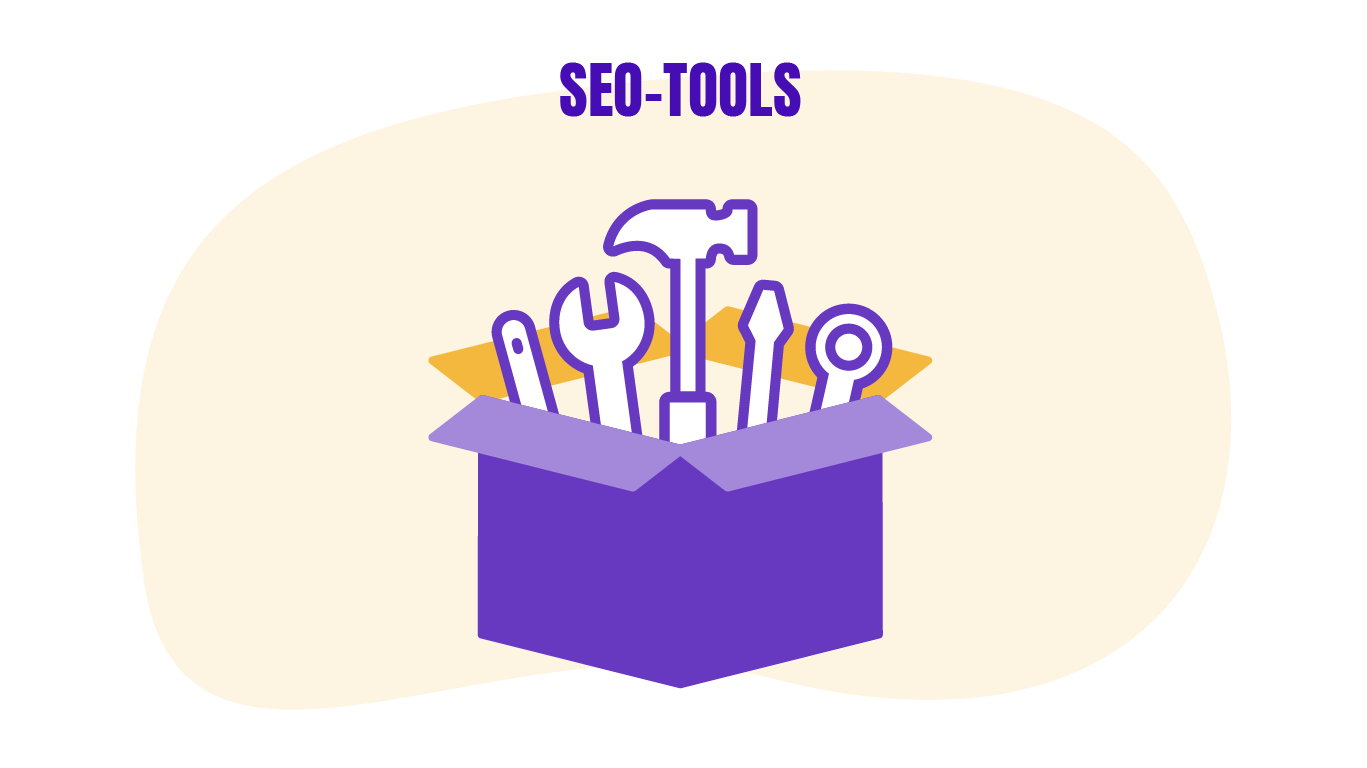 Eine grafische Kiste mit Tools, die SEO-Tools darstellen