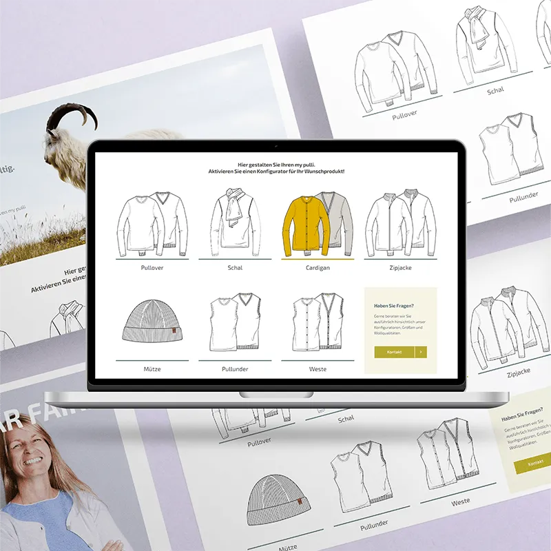 Zu sehen ist der Kunden-Onlineshop mypulli