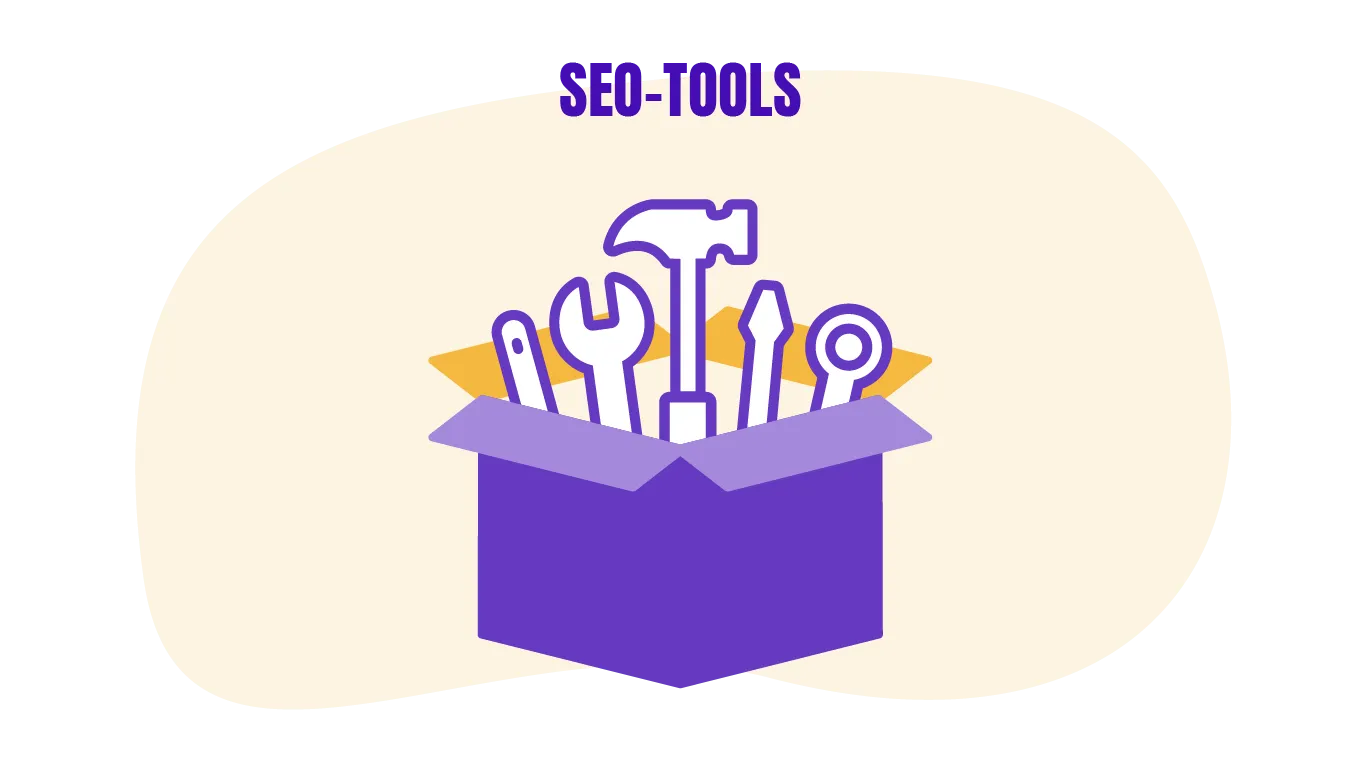 Eine grafische Kiste mit Tools, die SEO-Tools darstellen
