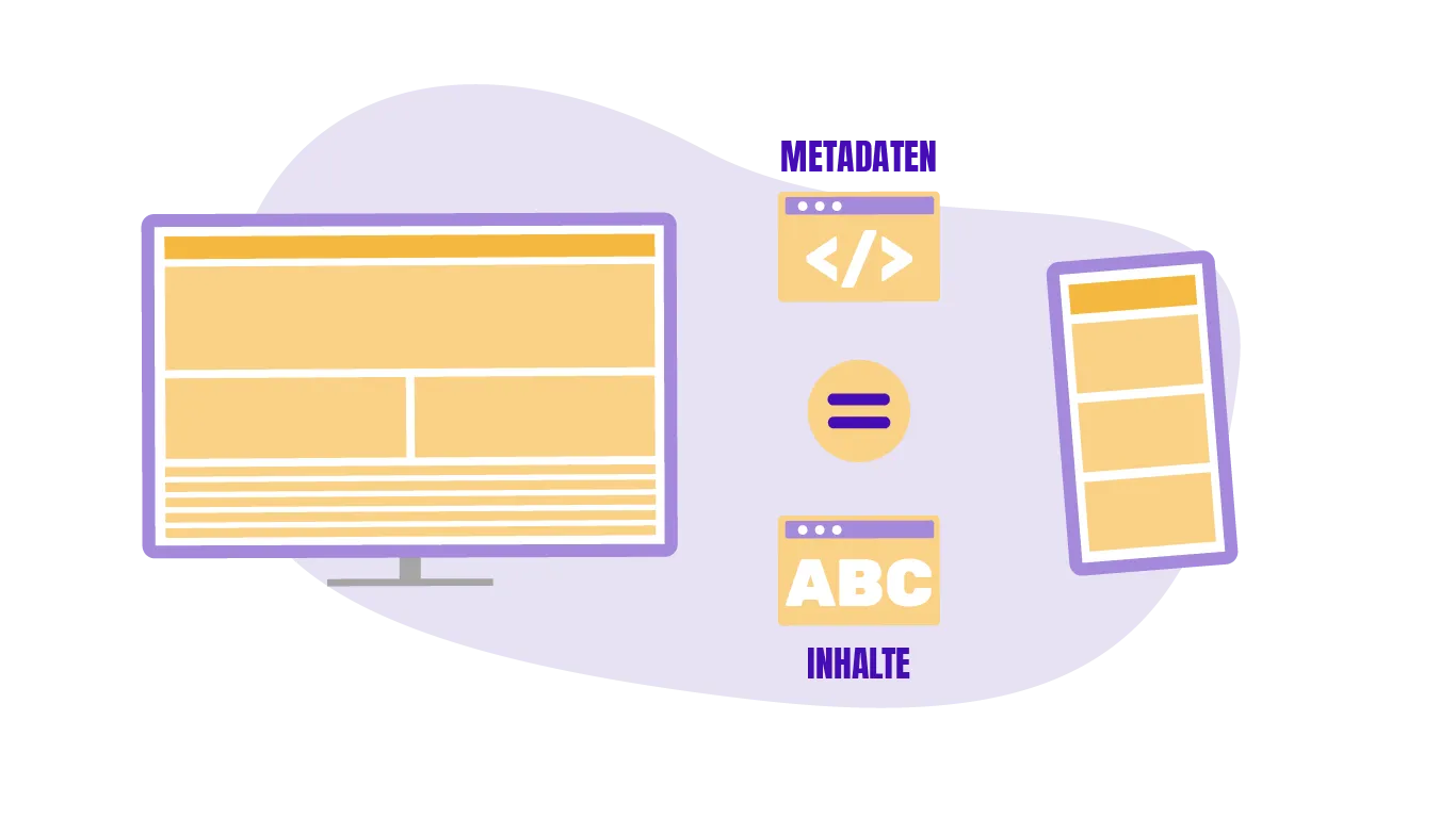 Zu sehen ist ein grafischer Laptop und ein grafisches Smartphone. Beides dient als Symbol für Responsive Webdesign